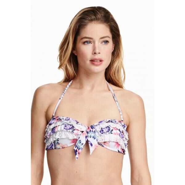 H&M Góra od kostiumu 0238119006 Biały/Kwiaty