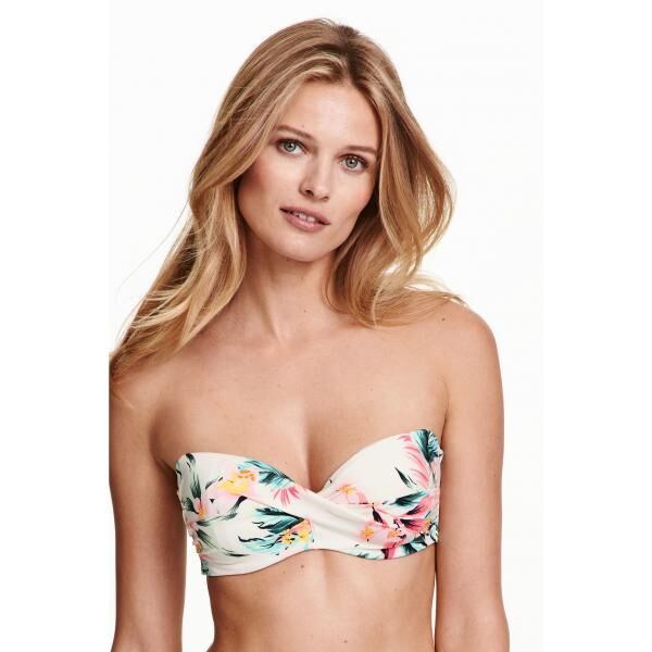 H&M Góra od kostiumu 0354715005 Naturalna biel/Kwiaty