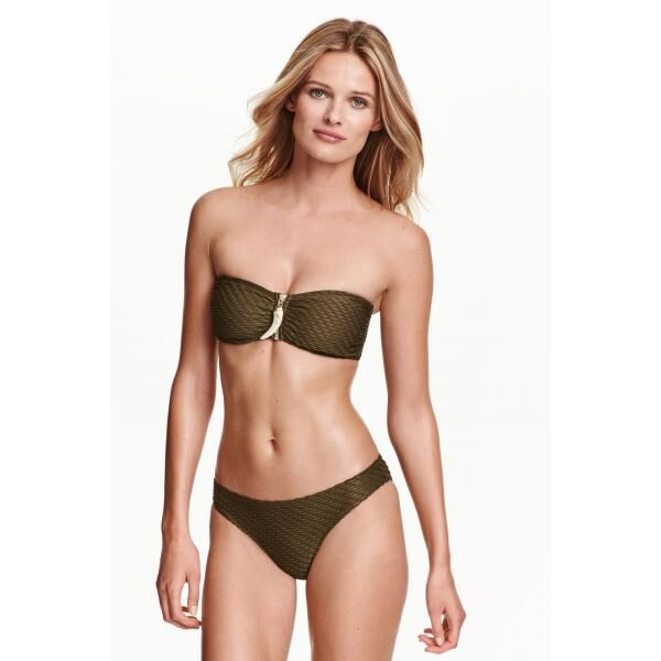 H&M Dół od kostiumu 0271666013 Ciemna zieleń khaki
