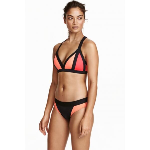 H&M Dół od kostiumu 0357257003 Czarny/Pomarańczowy