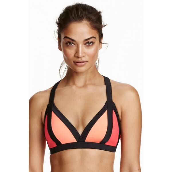 H&M Góra od kostiumu 0357256001 Koralowy/Pomarańczowy