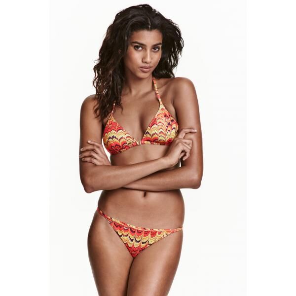 H&M Dół od kostiumu 0367473001 Koralowy/Wzór