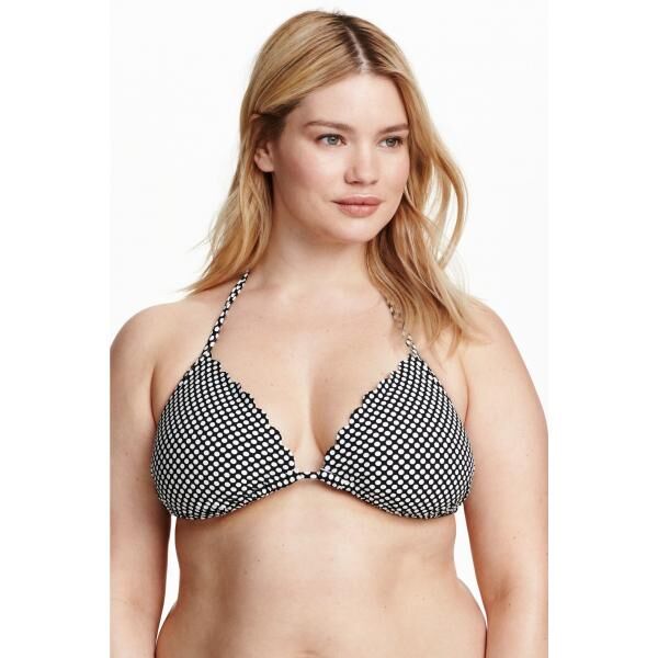H&M H&M+ Góra od kostiumu 0361448001 Czarny/Kropki