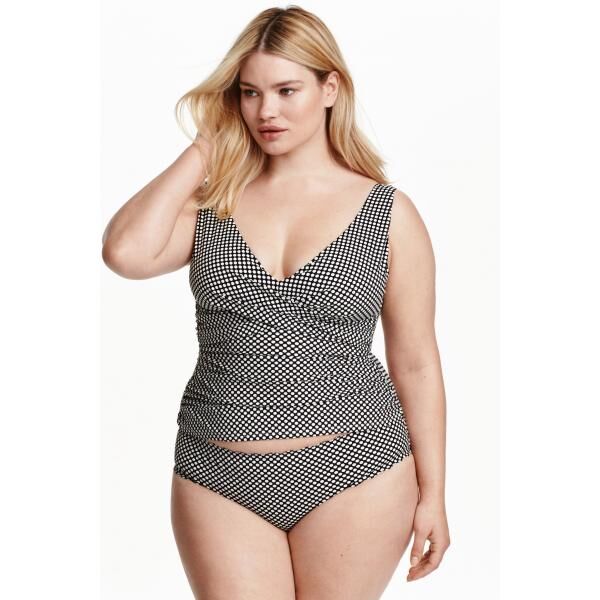 H&M H&M+ Top tankini 0361462001 Czarny/Kropki
