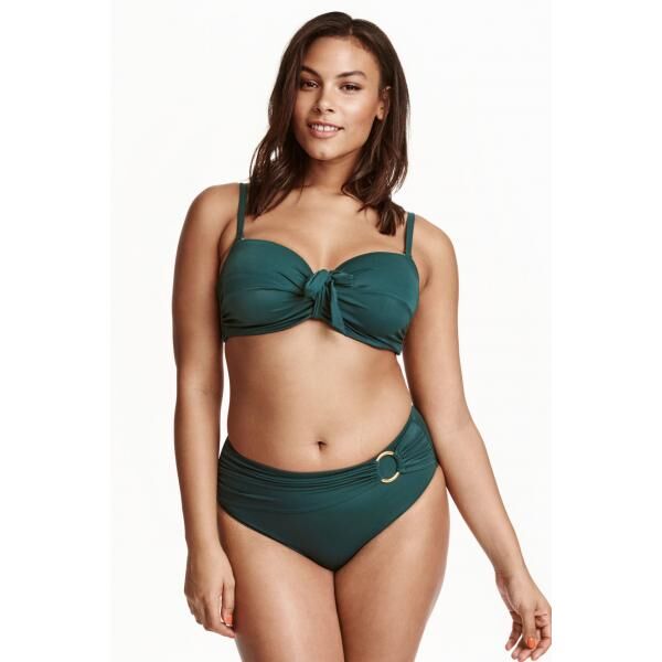H&M H&M+ Dół od kostiumu 0361430001 Ciemnozielony