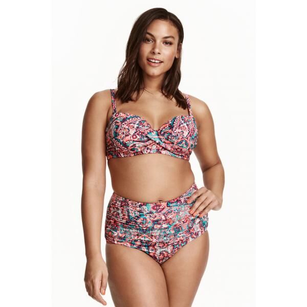 H&M H&M+ Dół od kostiumu 0361424005 Turkusowy/Wzór