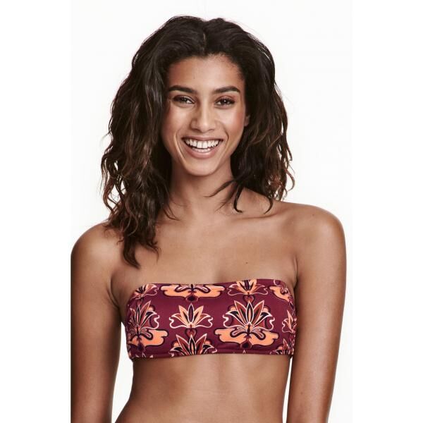 H&M Góra od kostiumu 0366331004 Burgund/Wzór