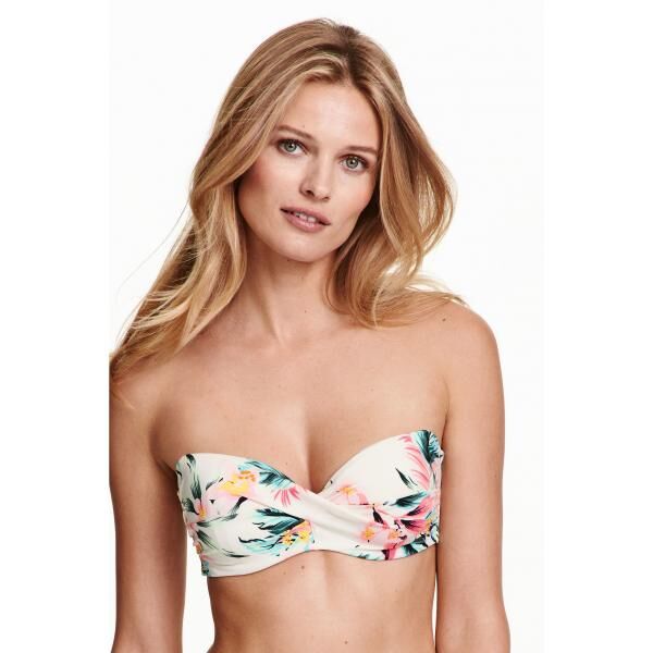 H&M Góra od kostiumu 0354715028 Naturalna biel/Kwiaty