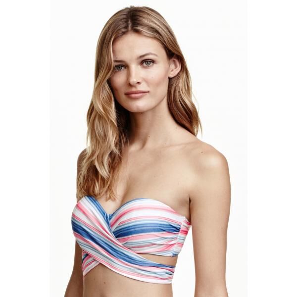 H&M Góra od kostiumu 0351490004 Morelowy/Paski
