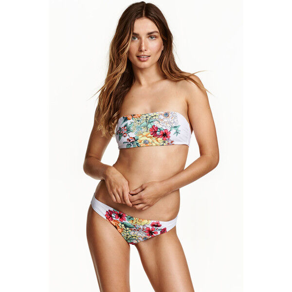 H&M Dół od kostiumu 0396701004 Biały/Kwiaty