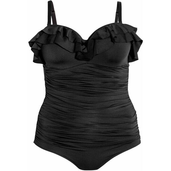 H&M H&M+ Kostium kąpielowy bandeau 0361457002 Czarny