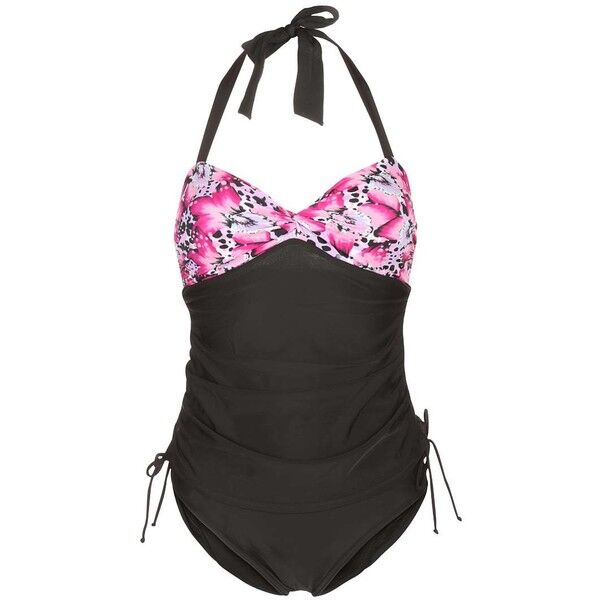 Zoggs SWIM SAFARI Kostium kąpielowy black/pink ZG141H018