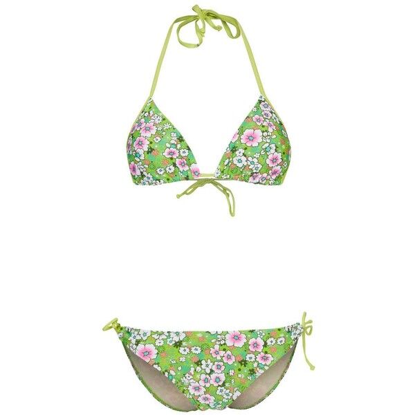 Strand EMMA Bikini green flowers SD821L002