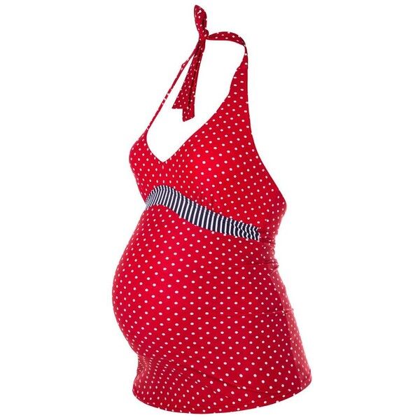 JoJo Maman Bébé Kostium kąpielowy red white dots J2689C006