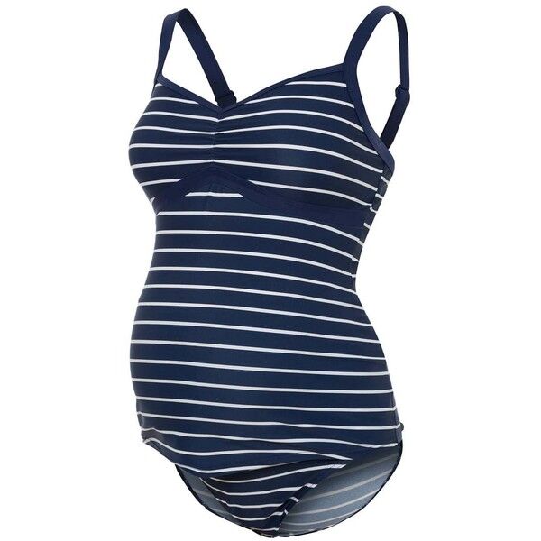 JoJo Maman Bébé Kostium kąpielowy navy white stripe J2689C004