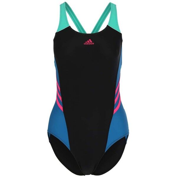 adidas Performance Kostium kąpielowy black/unity blue/shock pink AD541H038
