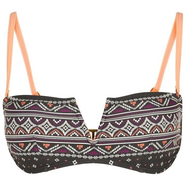 Roxy Góra od bikini gipsy border/coal RO541H04Z