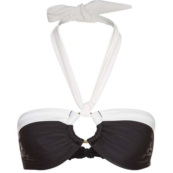 Beach Panties TURKS & CAICOS Góra od bikini black/cream B2721L00L