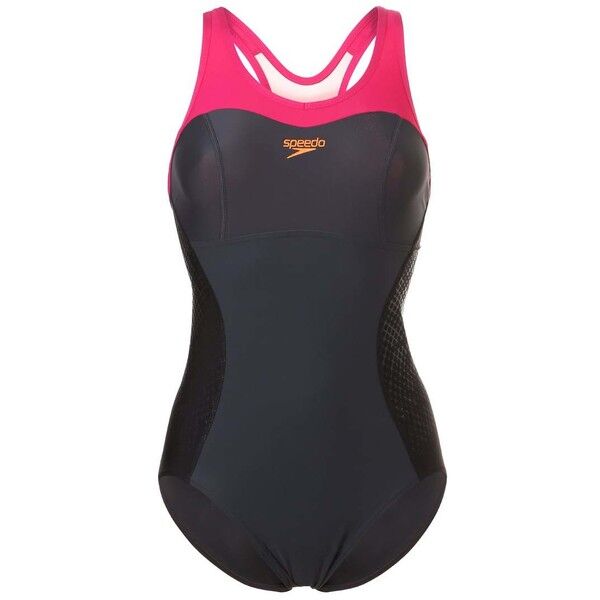 Speedo Kostium kąpielowy oxid grey/black/magenta 1SP41H01Y