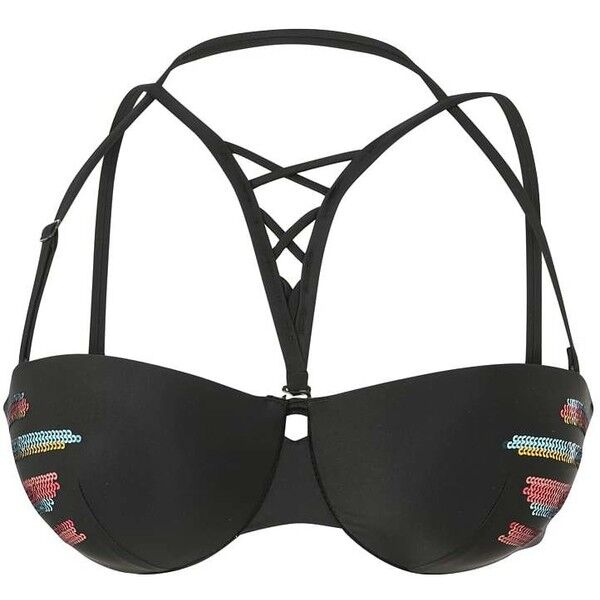 Hunkemöller SEQUIN LOVER Góra od bikini black HM181E004