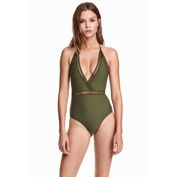 H&M Kostium kąpielowy 0492561002 Zieleń khaki