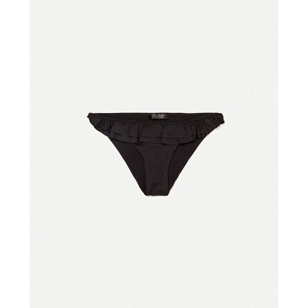 Zara DÓŁ OD BIKINI Z FALBANKAMI Czarny 0594/009