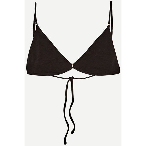Zara TRÓJKĄTNY TOP OD BIKINI Z PRZYJEMNEJ W DOTYKU TKANINY Czarny 0594/011