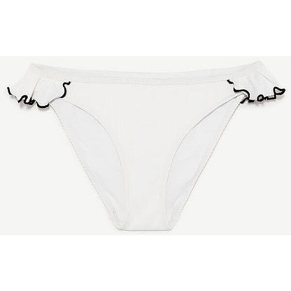 Zara DÓŁ OD BIKINI Z FALBANKĄ Biały 0288/002