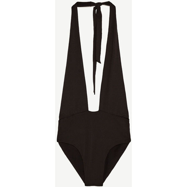 Zara KOSTIUM KĄPIELOWY Z DEKOLTEM HALTER Czarny 0594/022