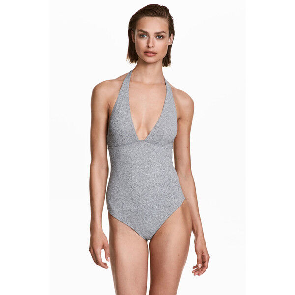 H&M Modelujący kostium kąpielowy 0439901003 Szary melanż
