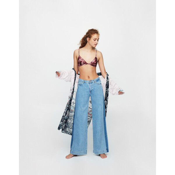 Pull&Bear Top od bikini tie dye z szydełkowymi wstawkami 5802/310