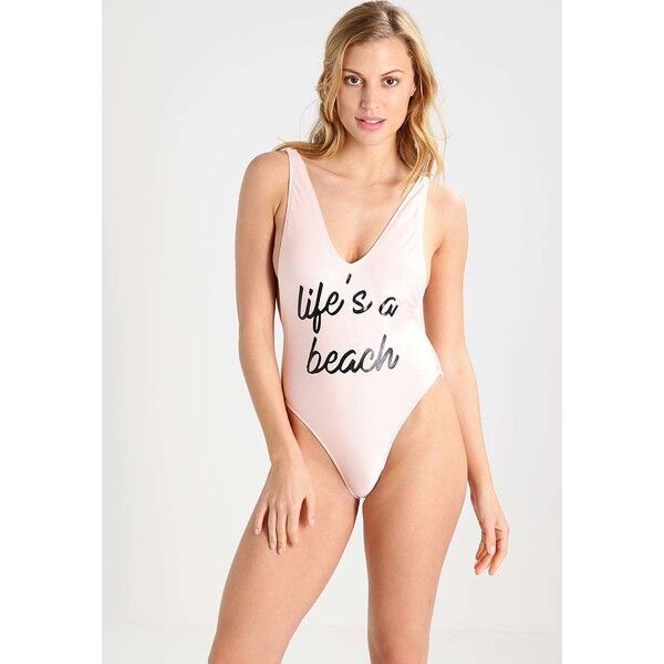 Missguided SLOGAN Kostium kąpielowy pink M0Q81D01A
