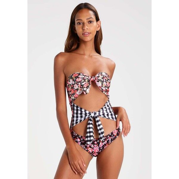 Jaded London DOUBLE BOW Kostium kąpielowy black/pink JL081D00B