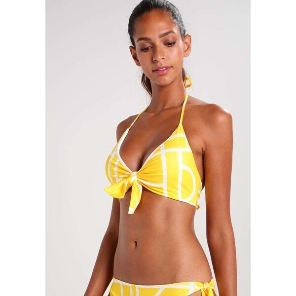 Lavish Alice ABSTRACT PRINT TIE FRONT Góra od bikini yellow L0K81J001
