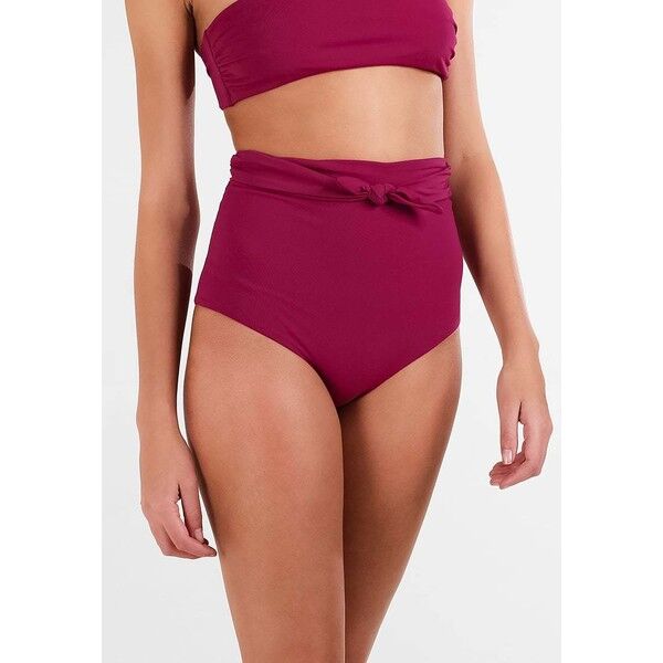 Mara Hoffman JAY HIGH WAIST BOTTOM Dół od bikini berry MH281D02U