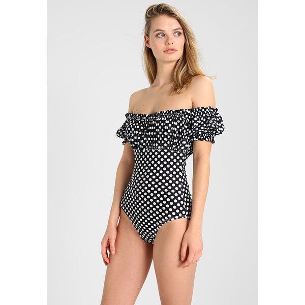 Norma Kamali EMPIRE JOSE MIO Kostium kąpielowy black/white dots NK081G002