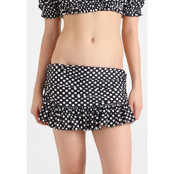 Norma Kamali LOW RISE RICHIE BOTTOM Dół od bikini black/white NK081I000