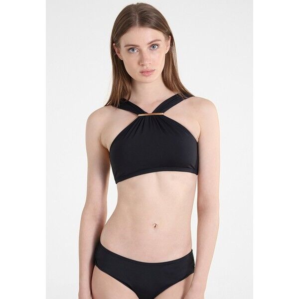 MICHAEL Michael Kors LOGO BAR HIGH NECK Góra od bikini black MK181J005