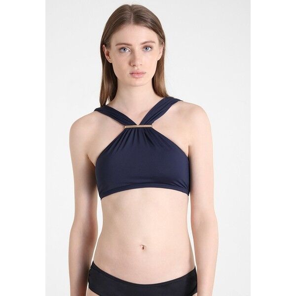MICHAEL Michael Kors LOGO BAR HIGH NECK Góra od bikini new navy MK181J005
