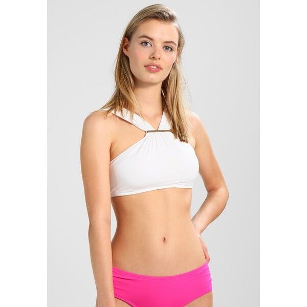 MICHAEL Michael Kors LOGO BAR HIGH NECK Góra od bikini white MK181J005