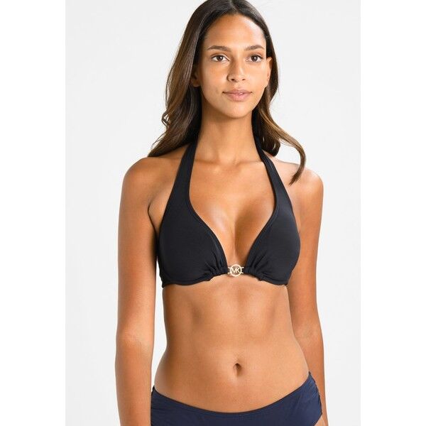 MICHAEL Michael Kors LOGO RING HALTER Góra od bikini black MK181J004