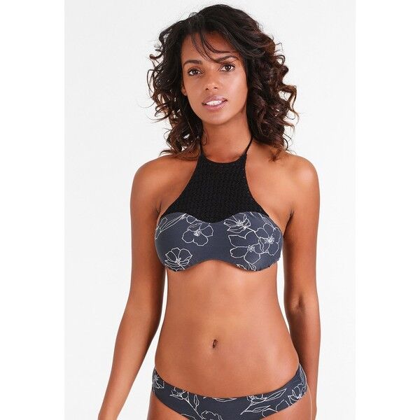 Billabong NIGHTFALL HIGH NECK Góra od bikini black pebble BI781J00E