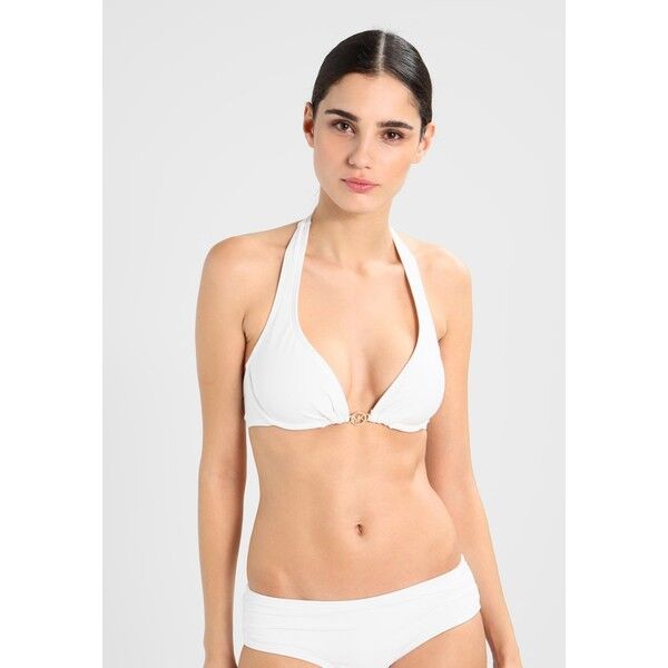 MICHAEL Michael Kors LOGO RING HALTER Góra od bikini white MK181J004