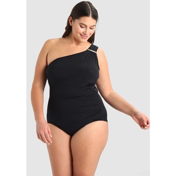 MICHAEL Michael Kors LOGO BAR ONESHOULDER ONEPIECE Kostium kąpielowy black MK181G009