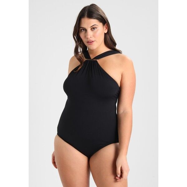 MICHAEL Michael Kors LOGO BAR HIGH NECK ONEPIECE Kostium kąpielowy black MK181G008