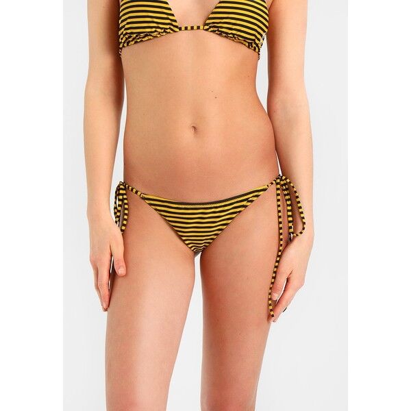 Les Girls Les Boys STRIPE TIE SIDE Dół od bikini gold/black LEJ81I000