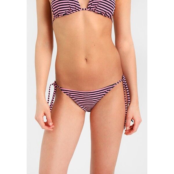 Les Girls Les Boys STRIPE TIE SIDE Dół od bikini bubblegum/black LEJ81I000