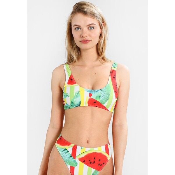 Jaded London CROP WATERMELON PRINT Góra od bikini multicolor JL081J008