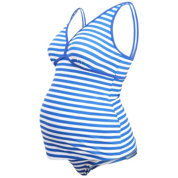 JoJo Maman Bébé STRIPE TANKINI Bikini blue J2689H002