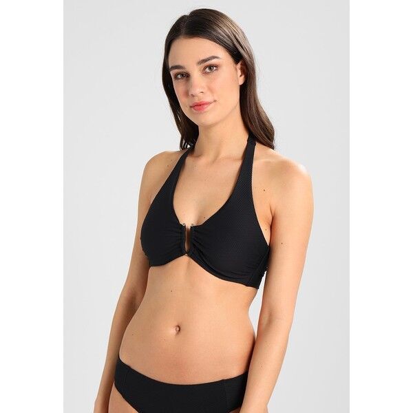 Heidi Klein CORE TEXTURED U BAR Góra od bikini black HK381J005